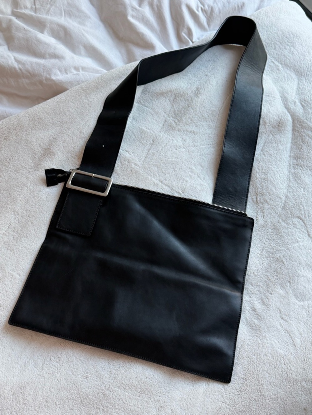 Black Leather Bag - Crossbody